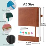 A5 Leather Hardcover Lined Journal — Pack of 2, 160 Pages
