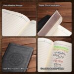 A5 Softcover Lined Journal — 300 Pages, Embossed Faux Leather, Black