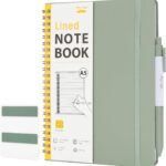 A5 green spiral notebook