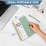 A5 Spiral-Bound Ruled Notebook — 160 Pages with Pen Loop, Green