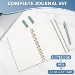 A5 Spiral-Bound Ruled Notebook — 160 Pages with Pen Loop, Green