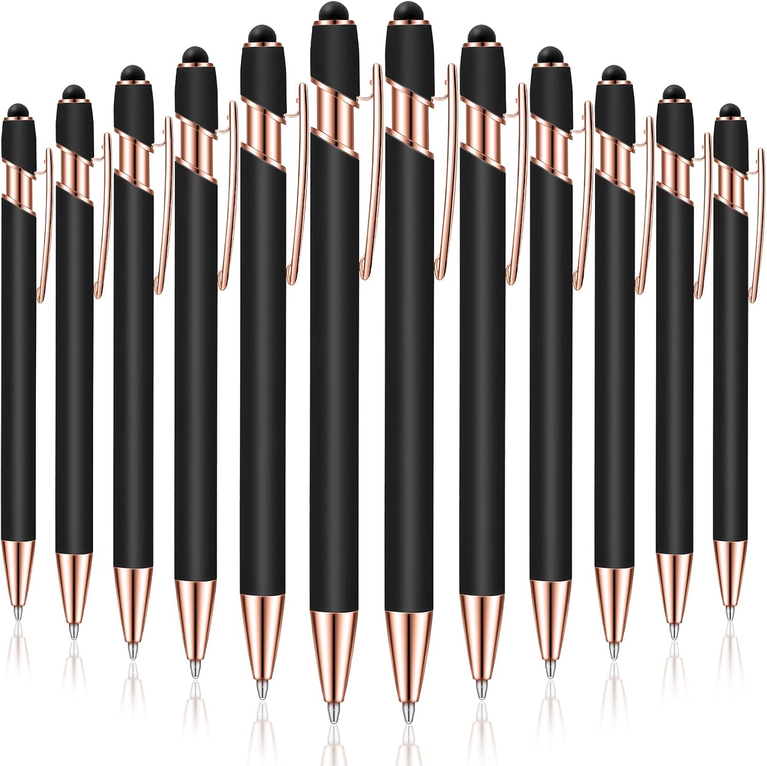 Black Rose Gold Stylus Pens - 12-Pack