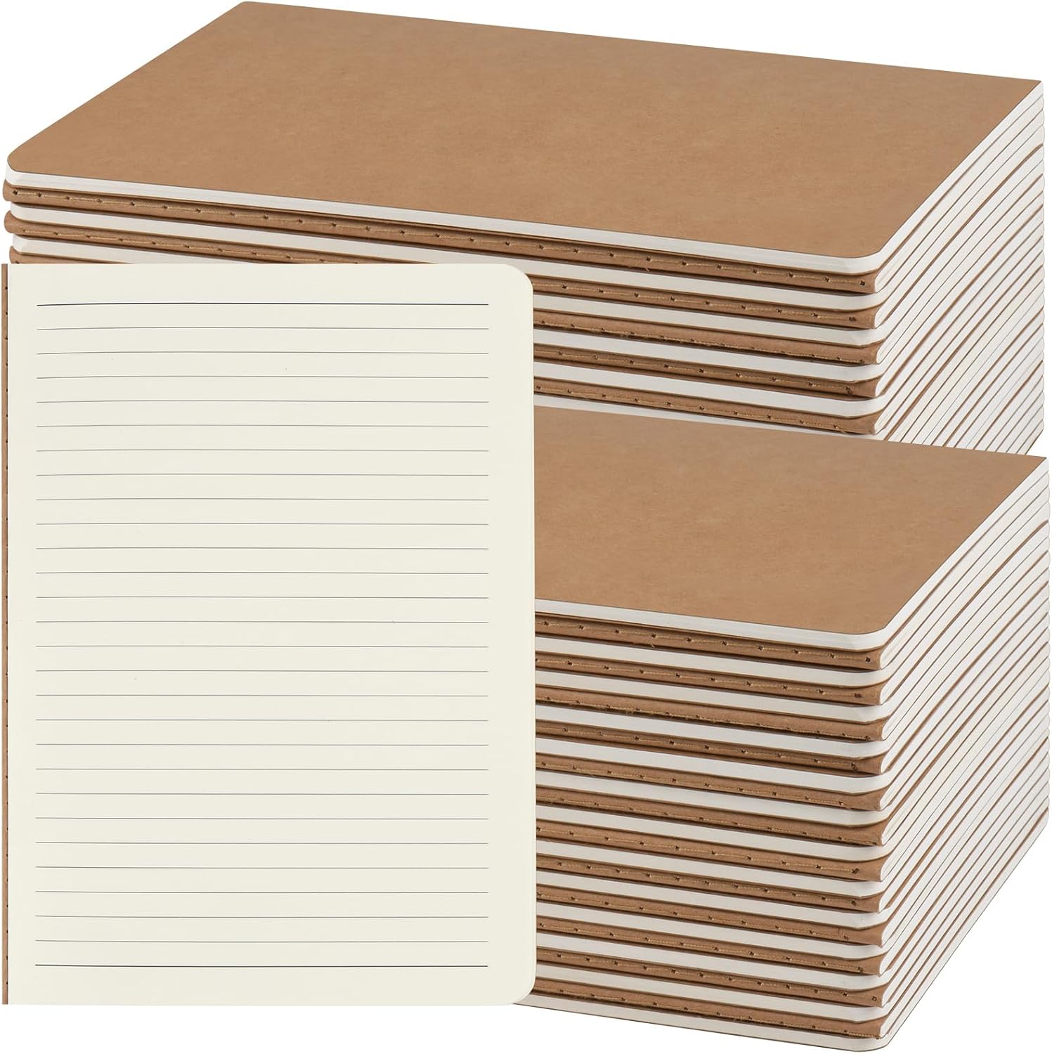 50-pack A5 kraft lined notebooks