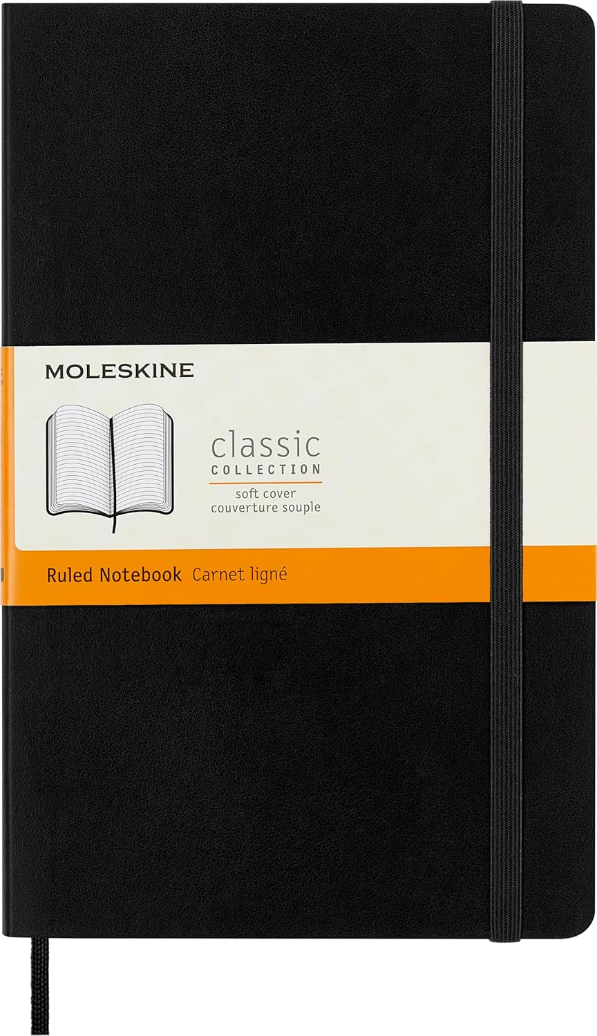 Black Ruled Soft Cover Notebook