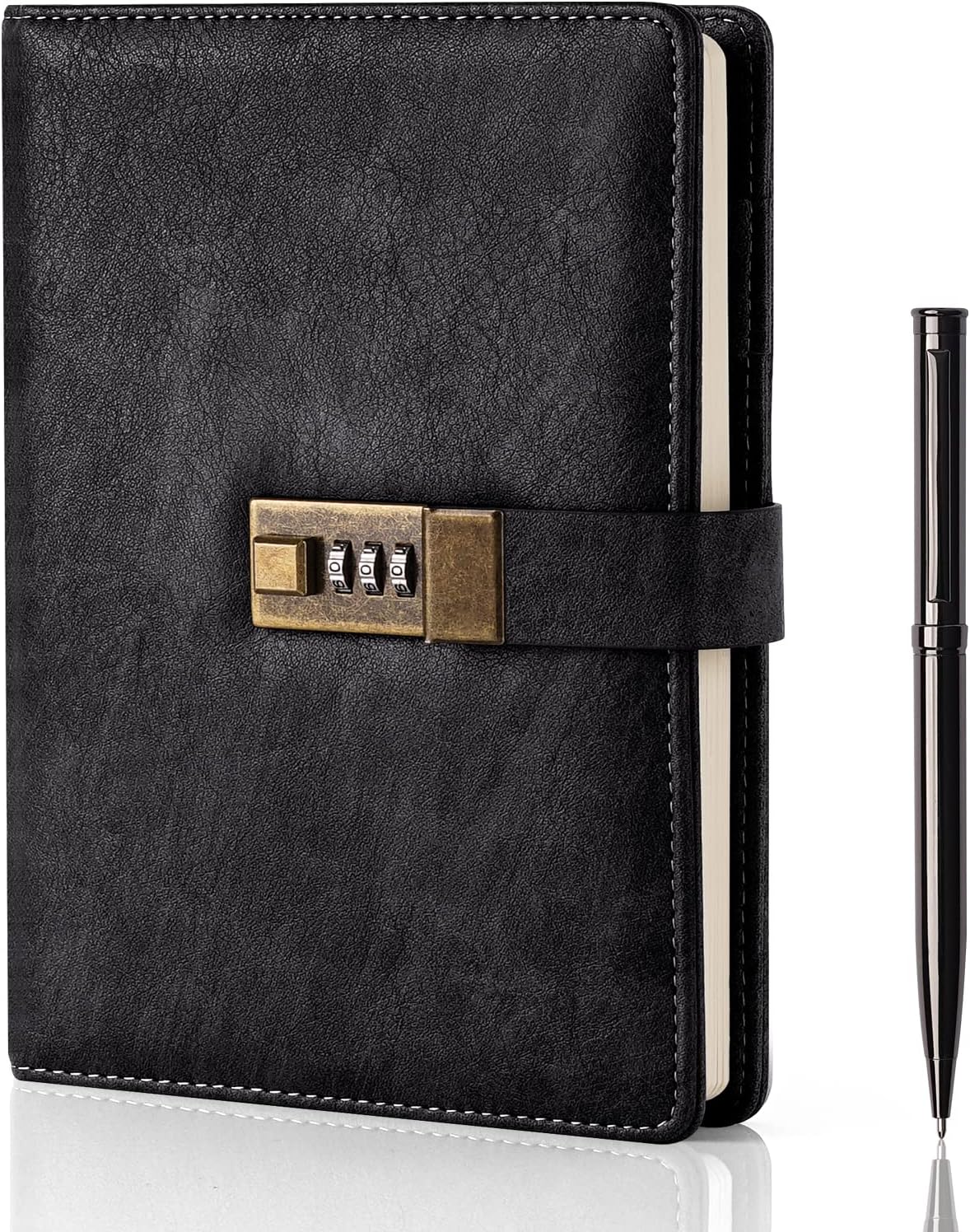 A5 black lockable diary
