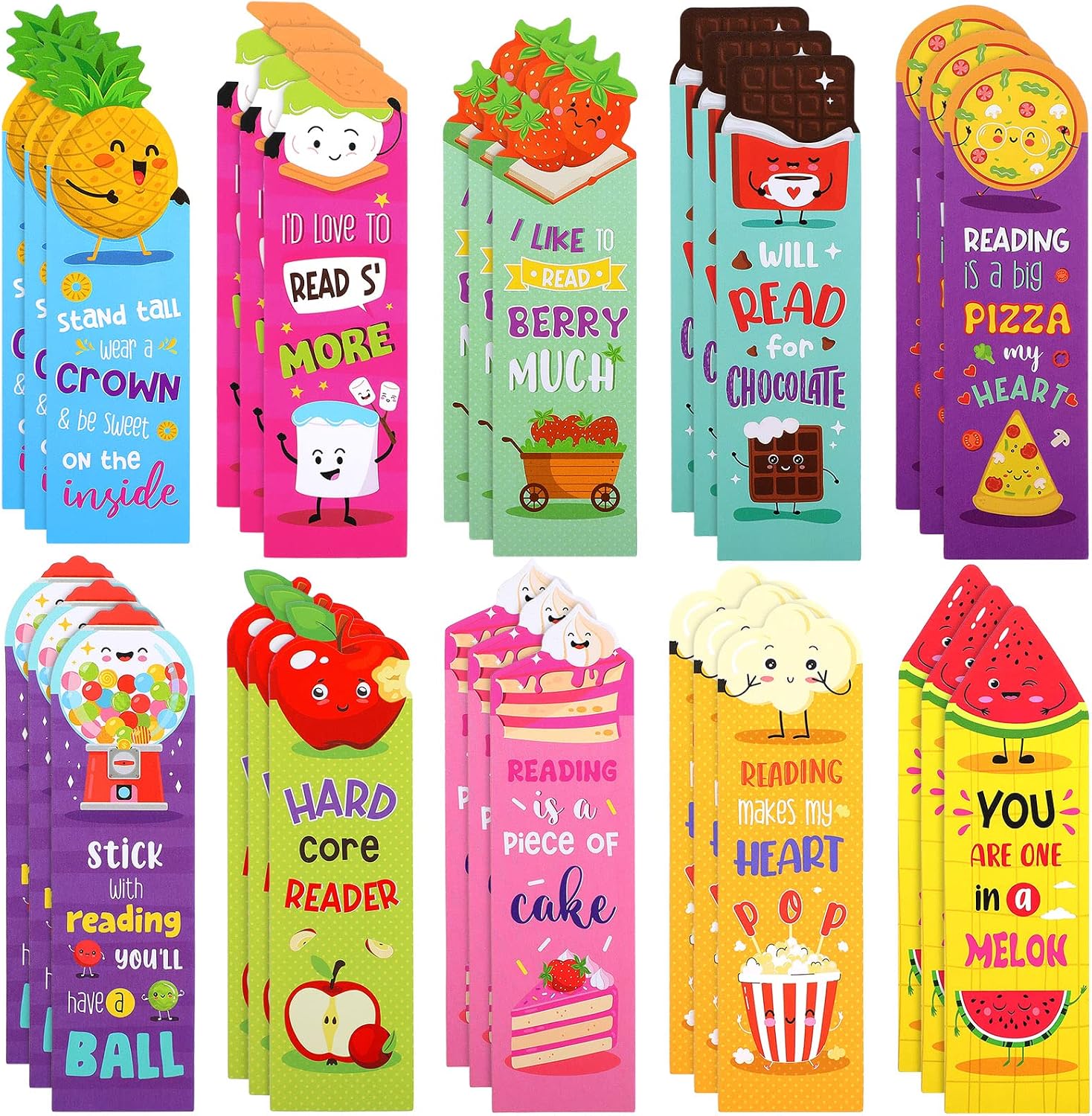 30-Piece Scented Fruit Bookmarks Set