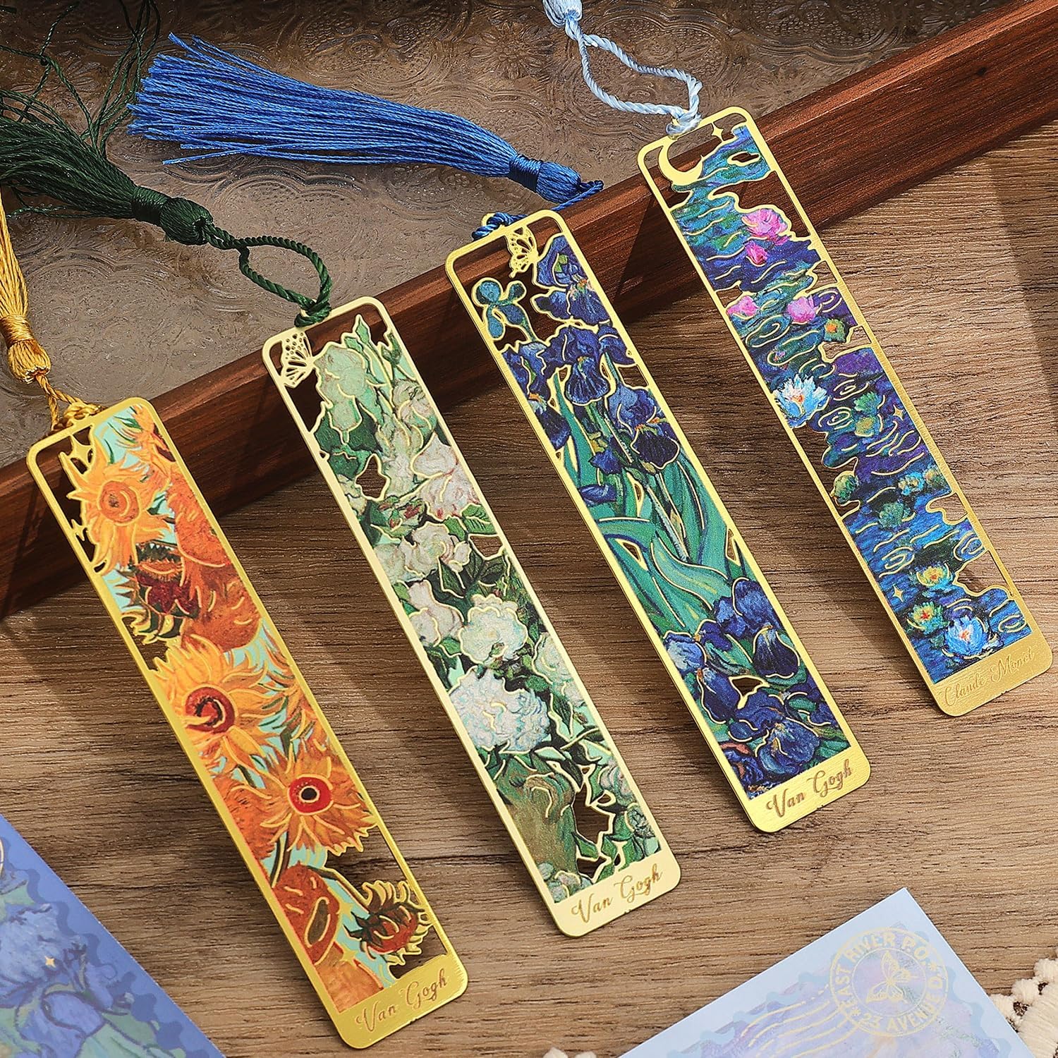 Four Metal Bookmarks Tassels